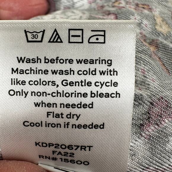 Draper James Mini Floral Ruffled Blouse Smocking Prairie Cottage Core Women's 1X - Picture 13 of 14